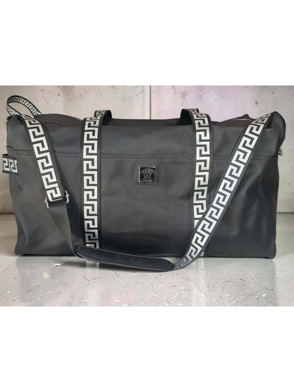 Versace Parfums Black Weekender Bag